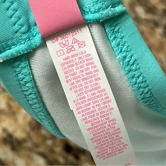 Victoria Secret Blue Strapless Underwire Swim Top Beach Coastal 34DD - Picture 5 of 7